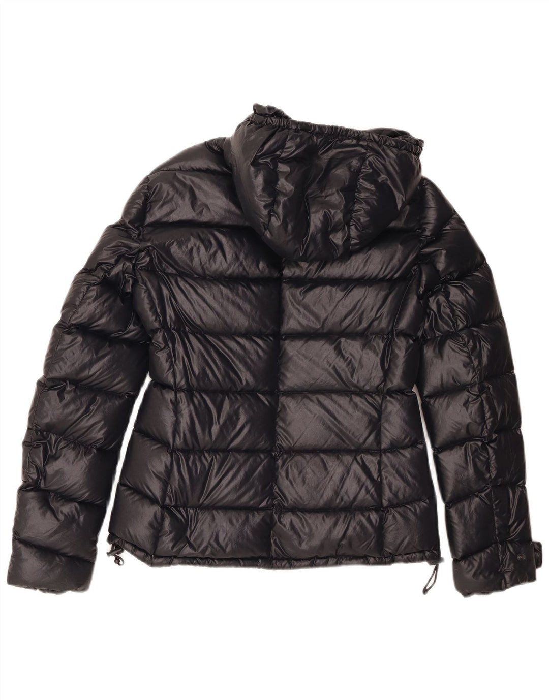 Jaqueta acolchoada com capuz feminino Aspesi UK 14 médio preto poliamida