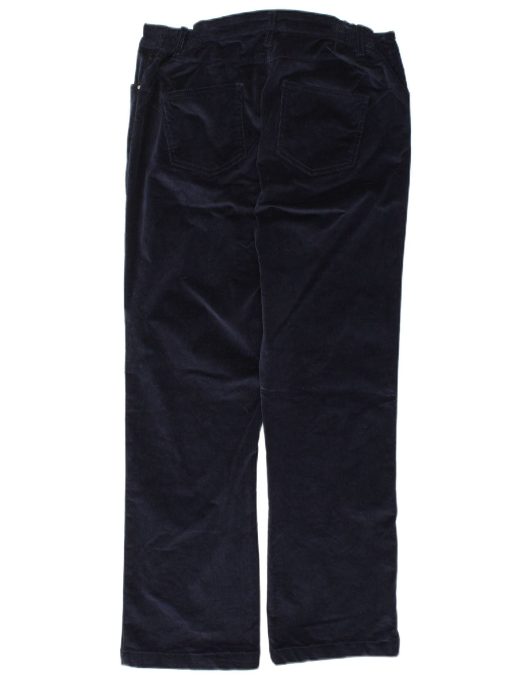Calça feminina de veludo COTTON TRADERS UK 12 médio W30 L27 azul marinho