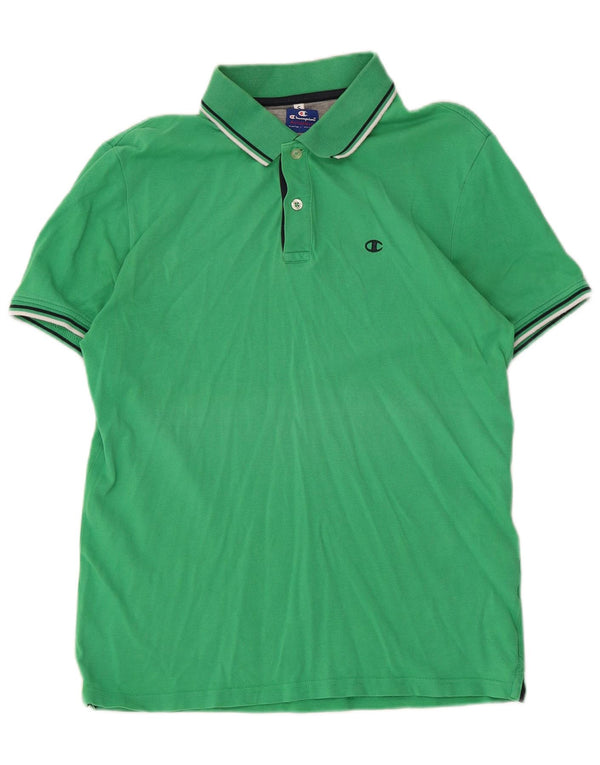 Camisa polo masculina Champion pequena verde algodão