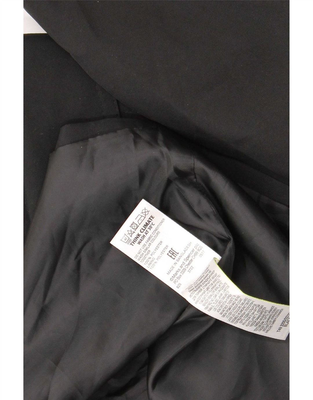 Casaco impermeável feminino Marks & Spencer Reino Unido 16 grande poliéster preto