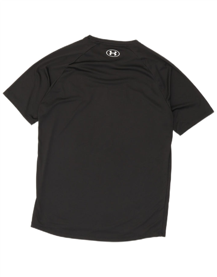 Camiseta gráfica masculina Under Armour Top médio preto poliéster