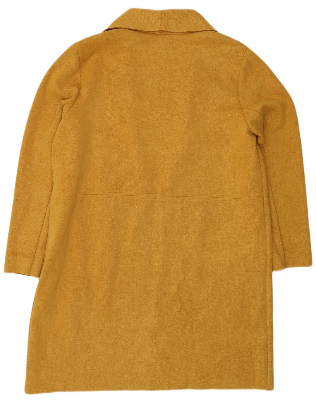 Sobretudo aberto oversized feminino Zara UK 14 poliéster amarelo médio