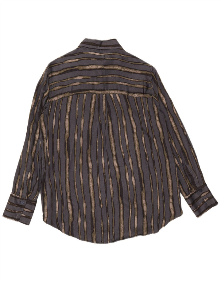 Camisa oversized feminina Massimo Dutti EU 38 pequena viscose listrada cinza