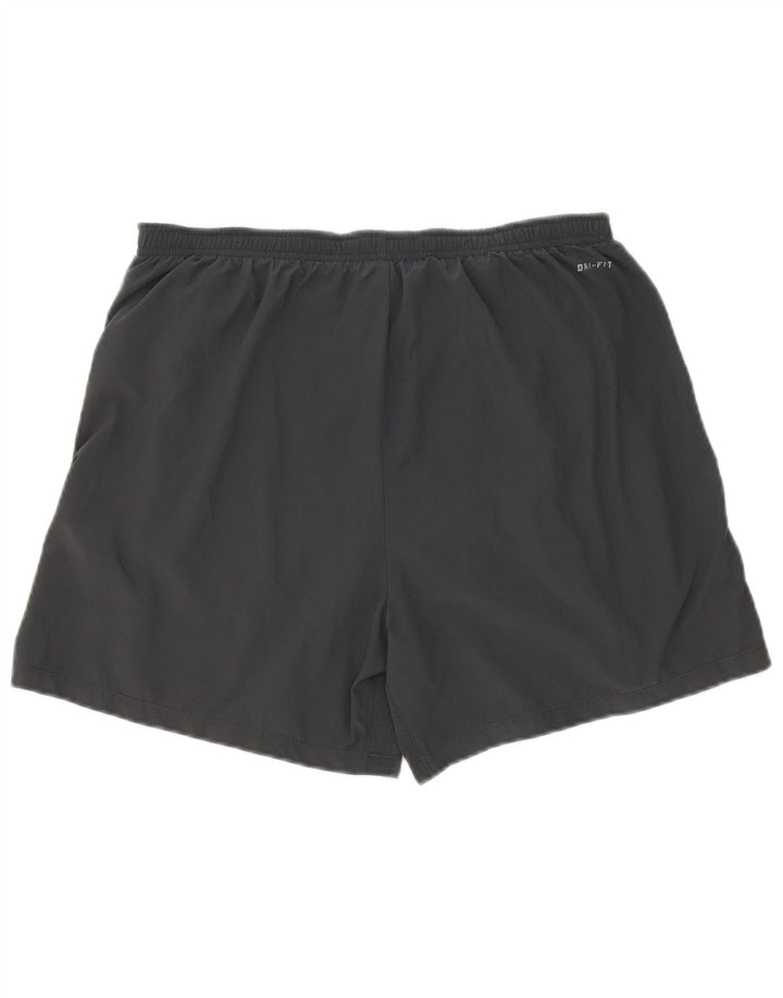 Shorts esportivos masculinos Nike Dri Fit cinza médio colorblock poliéster