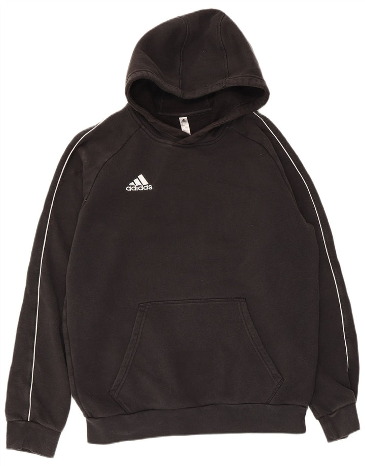 Adidas Mens Hoodie Jumper Médio Algodão Preto