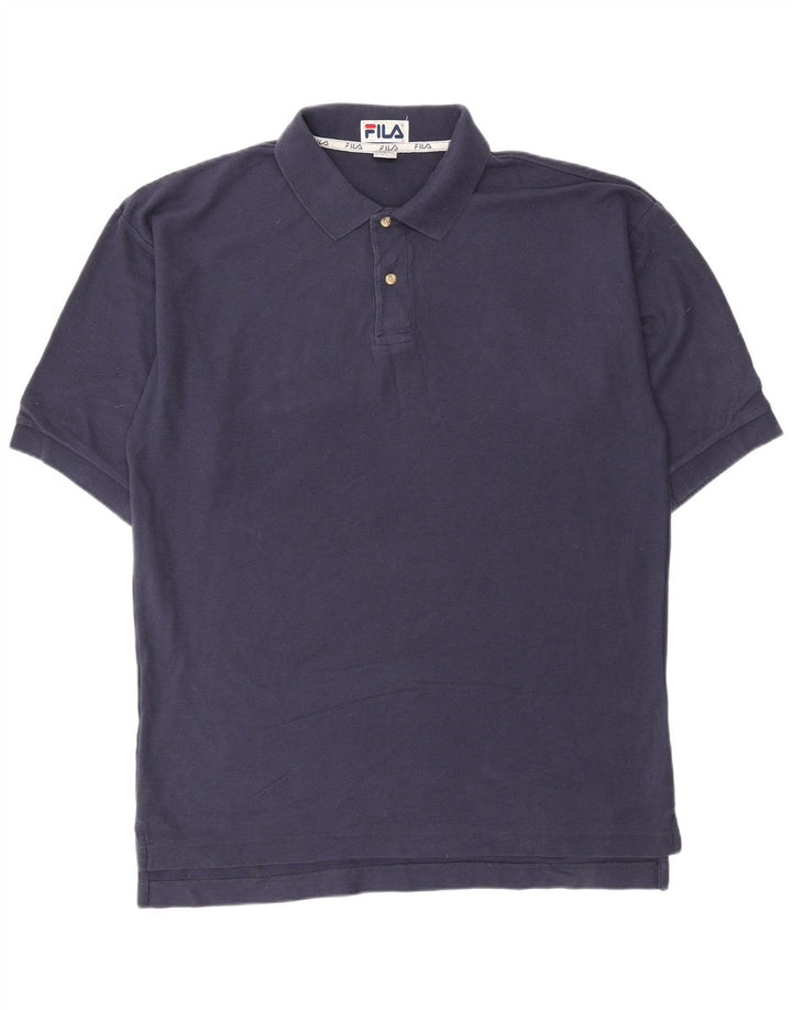 Camisa polo masculina FILA grande algodão azul marinho