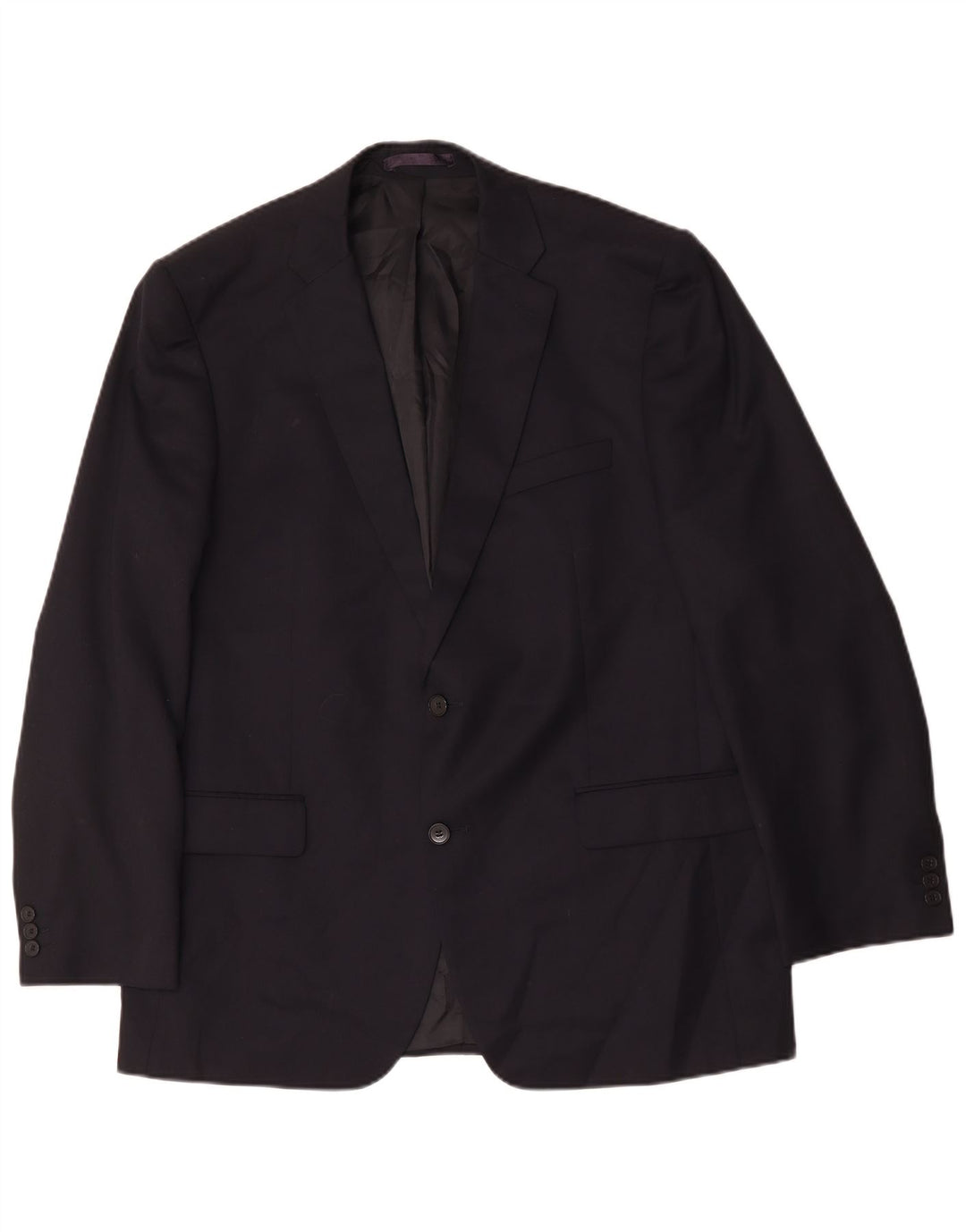 Jaqueta blazer masculina longa de 2 botões Marks & Spencer Reino Unido 44 XL azul marinho