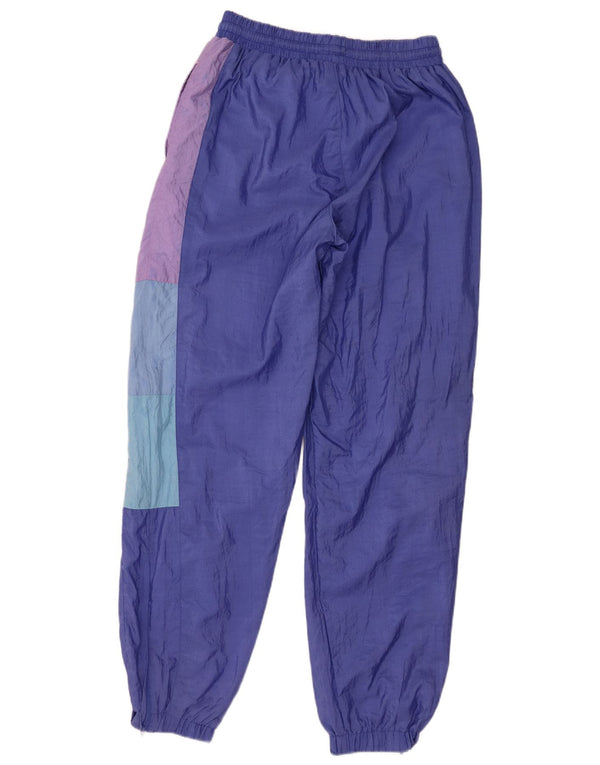 Calça de treino masculina vintage joggers pequeno roxo colorblock nylon