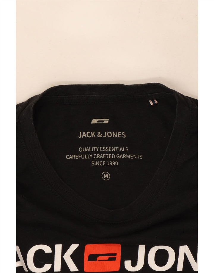Camiseta gráfica masculina Jack & Jones Top médio preto