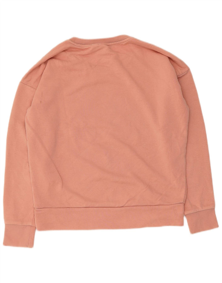 ADIDAS Womens Graphic Sweatshirt Jumper UK 14 Médio Rosa