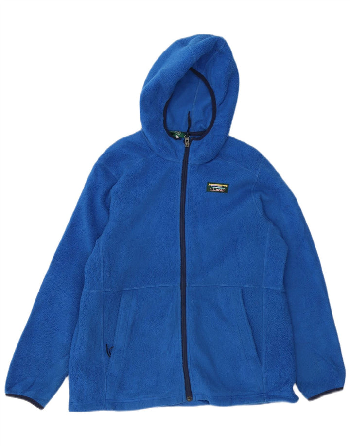 Jaqueta feminina de lã com capuz L.L.BEAN UK 18 XL azul poliéster