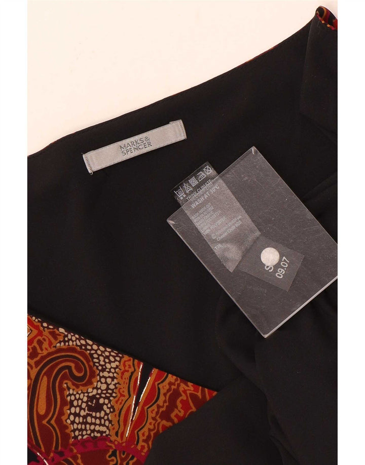 Blusa feminina Marks & Spencer UK 20 2XL preto paisley poliéster