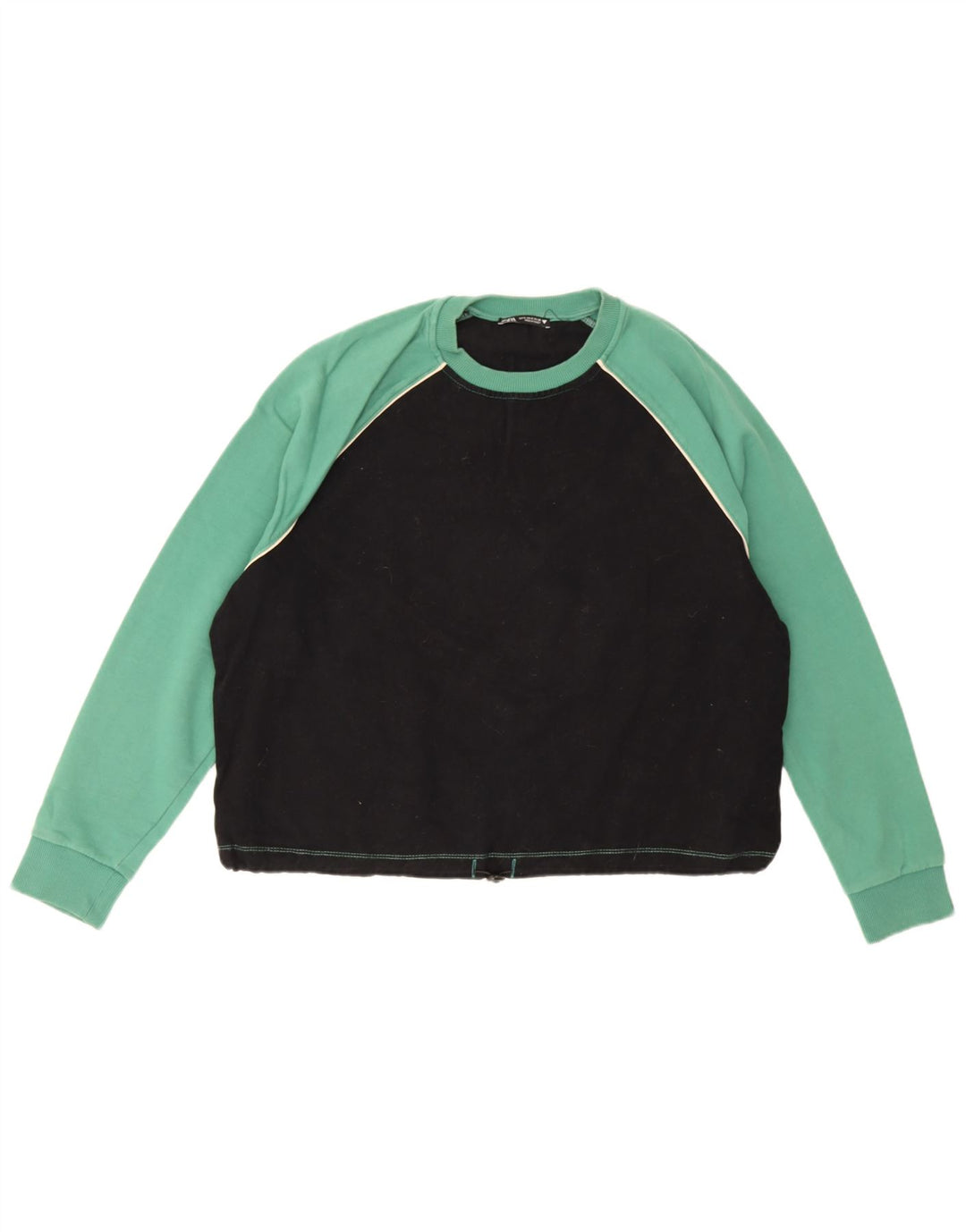 Zara moletom feminino oversized jumper UK 10 pequeno bloco colorido preto