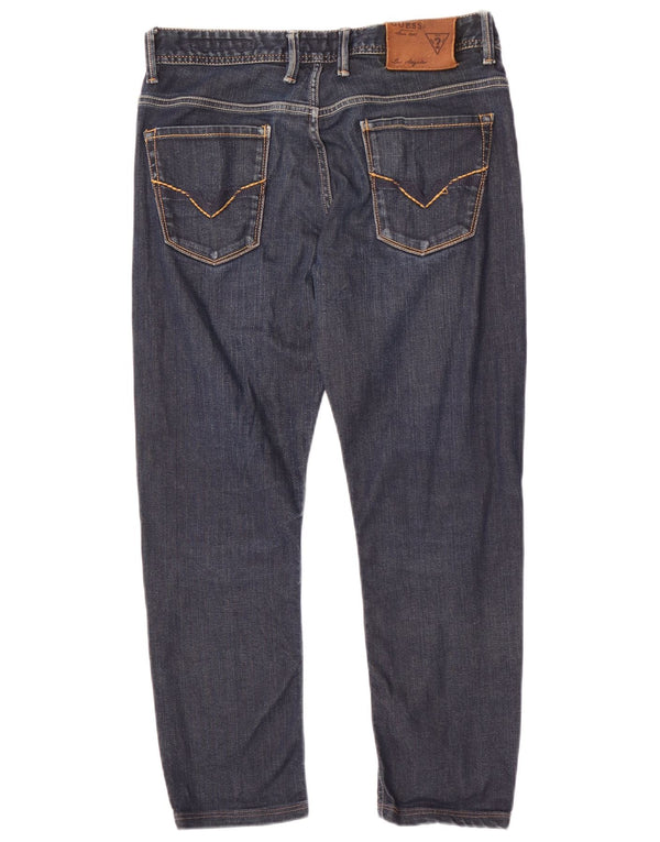 Guess Mens Rebel Straight Regular Calça Jeans W30 L25 Azul Marinho