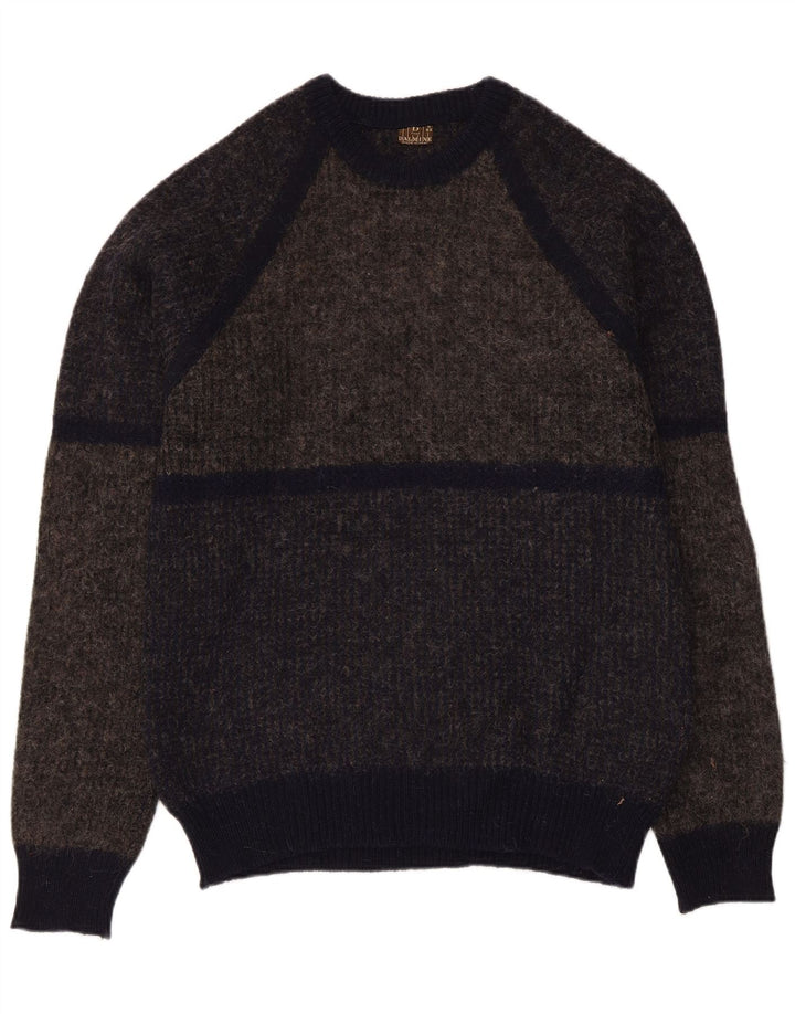 Suéter masculino DALMINE com gola redonda IT 50 lã colorblock cinza médio