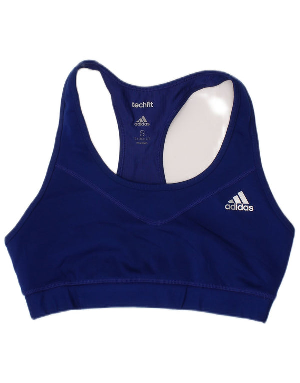 Adidas Womens Tech Fit Graphic Sport Bra Top Pequeno Azul Marinho Esportes