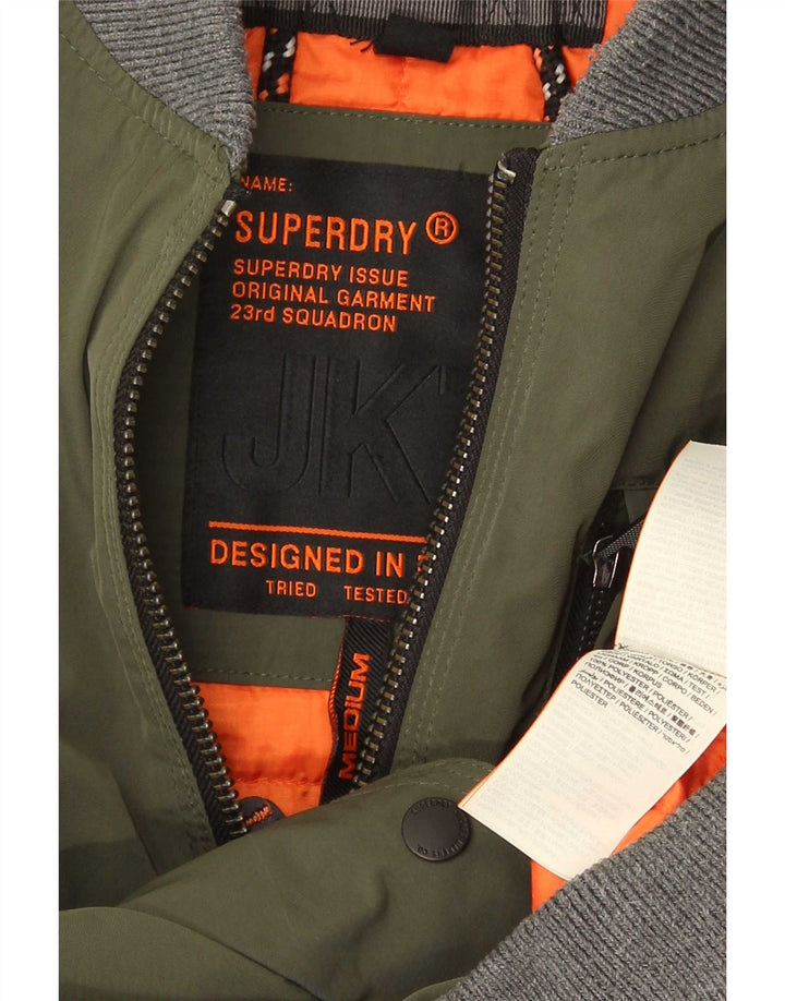 Jaqueta bomber masculina Superdry UK 38 poliéster Colourblock verde médio