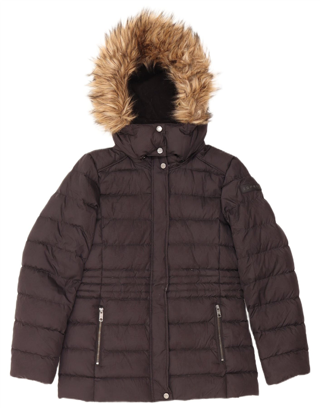 Jaqueta feminina acolchoada com capuz ESPRIT UK 10 pequena preta