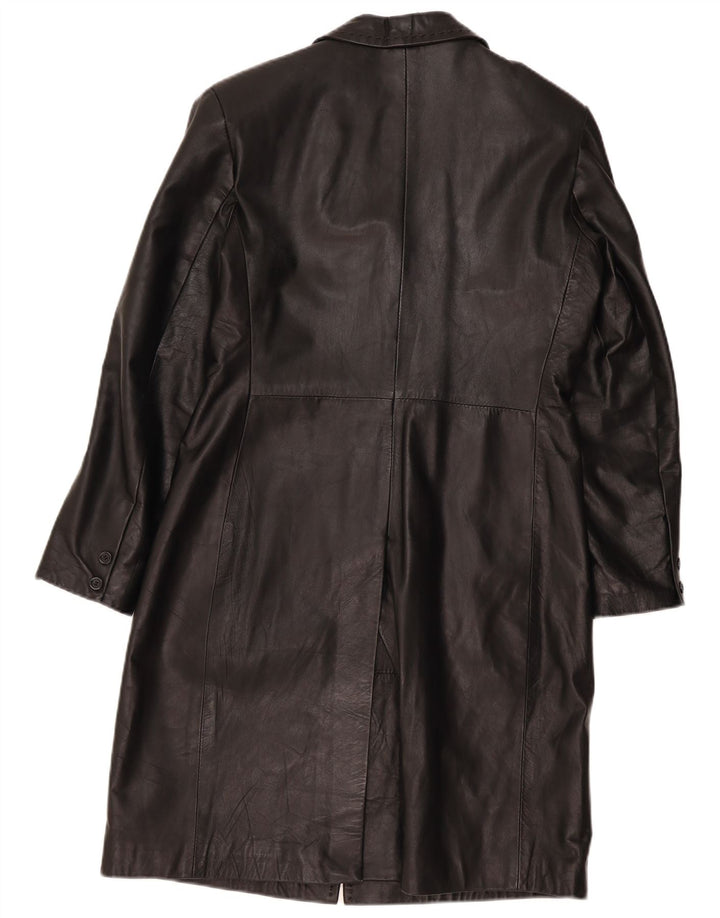 Casaco de couro feminino vintage IT 48 XL couro preto