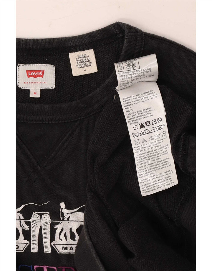 Levi's moletom gráfico masculino jumper médio preto algodão