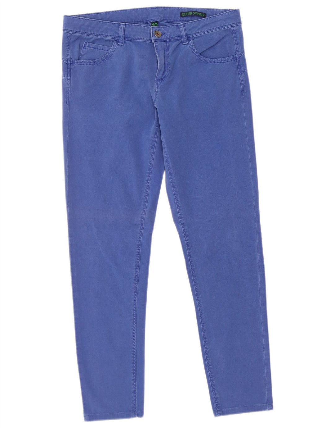 Calça feminina casual super skinny BENETTON W30 L27 algodão azul