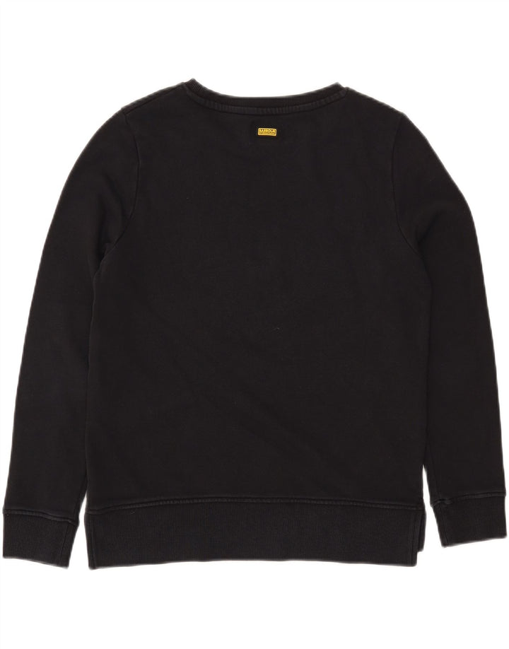 Suéter gráfico feminino BARBOUR UK 10 pequeno algodão preto