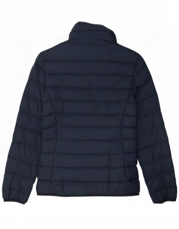 Jaqueta acolchoada feminina Benetton UK 10 pequena azul marinho