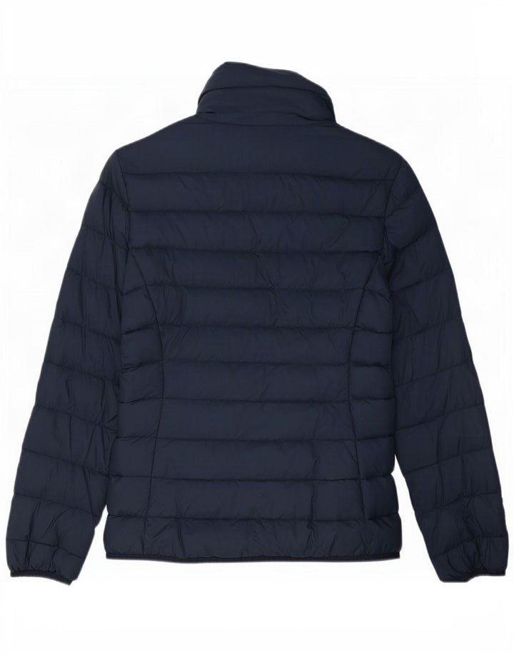 Jaqueta acolchoada feminina Benetton UK 10 pequena azul marinho