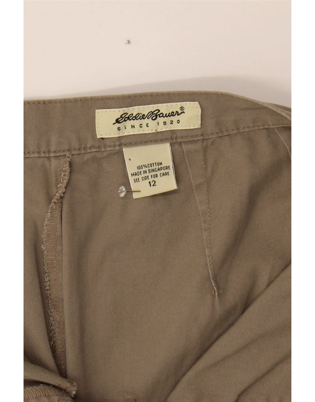 EDDIE BAUER Womens Straight Suit Trousers US 12 Large W32 L26 Brown Cotton Vintage Eddie Bauer and Second-Hand Eddie Bauer from Messina Hembry 