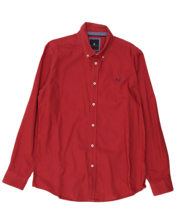 Crew Clothing Mens Slim Fit Camisa Grande Algodão Vermelho