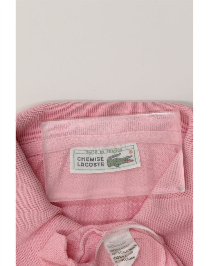 Camisa polo masculina Lacoste pequena rosa algodão
