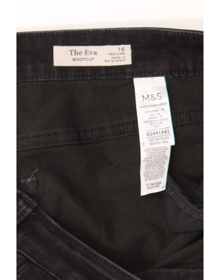 Marks & Spencer Feminino The Eva Bootcut Jeans Reino Unido 16 Grande W34 L30 Preto