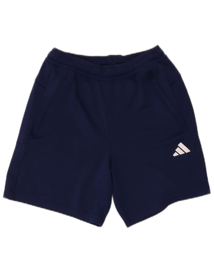 Shorts esportivos masculinos Adidas Aeroready pequenos poliéster azul marinho