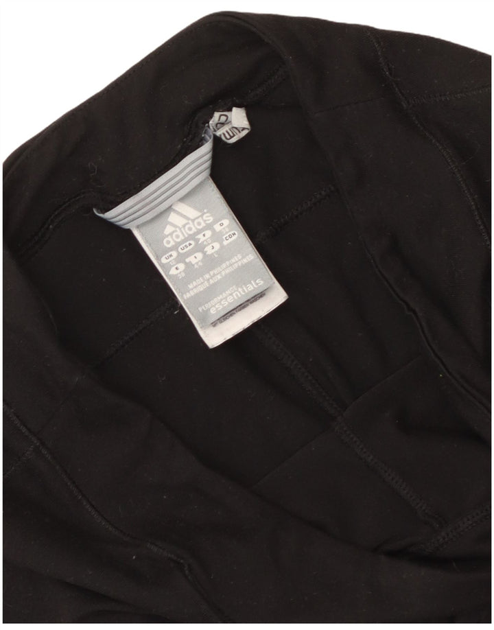 Adidas Womens Climalite Capri Calças de treino UK 12 Médio Preto