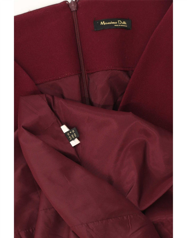 Vestido feminino Massimo Dutti manga 3/4 com bainha UE 40 médio Borgonha