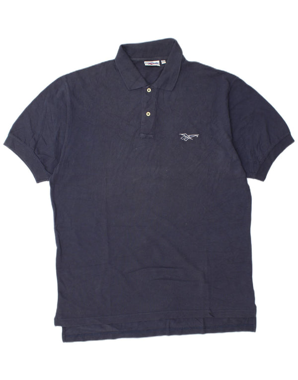 Camisa polo masculina Reebok grande algodão azul marinho