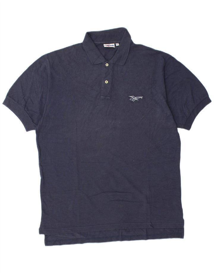 Camisa polo masculina Reebok grande algodão azul marinho