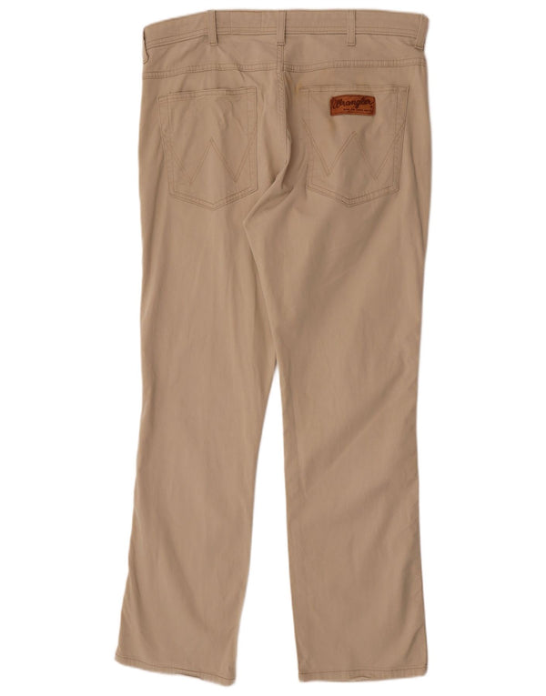 Wrangler Mens Arizona Stretch Straight Casual Trousers W36 L30 Beige Cotton