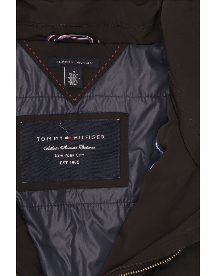 Jaqueta acolchoada feminina Tommy Hilfiger UK 14 poliéster preto médio