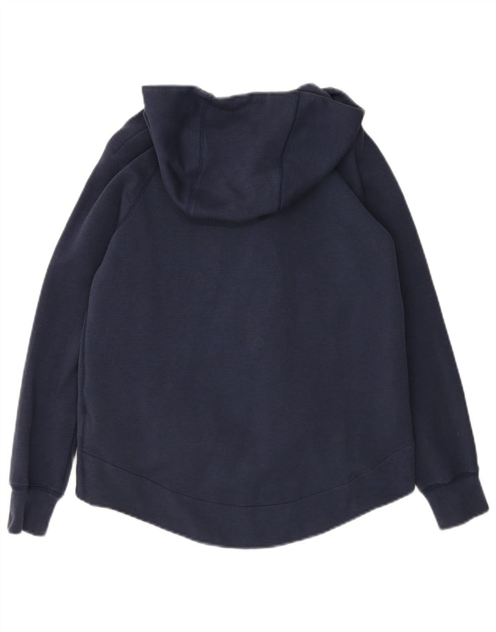 Suéter feminino Nike com capuz e zíper UK 6 XS azul marinho algodão