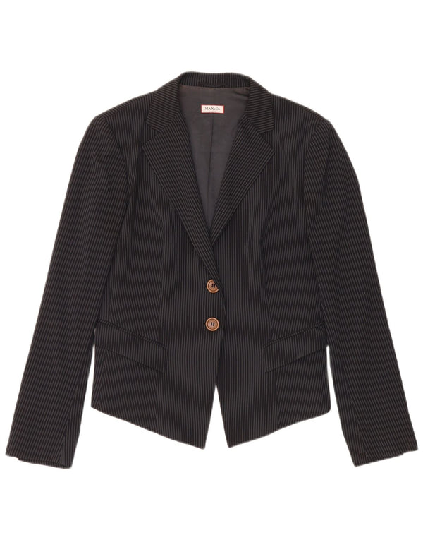Jaqueta blazer feminina de 2 botões Max & Co. UK 14 listra preta grande