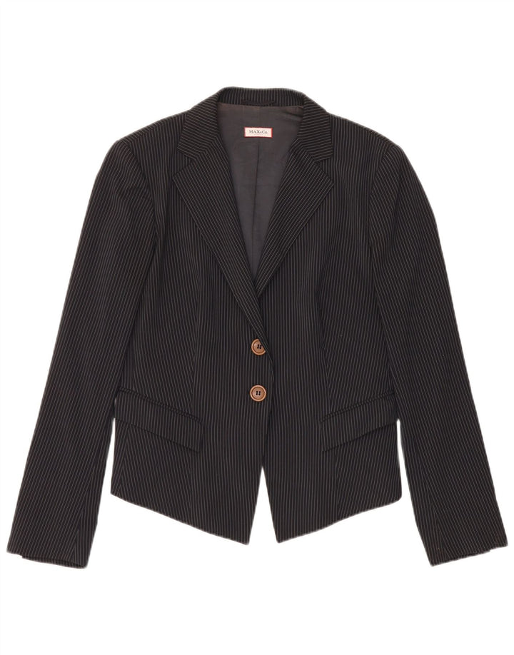 Jaqueta blazer feminina de 2 botões Max & Co. UK 14 listra preta grande