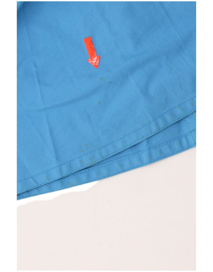 Saia feminina vintage evasê pequena W27 algodão azul