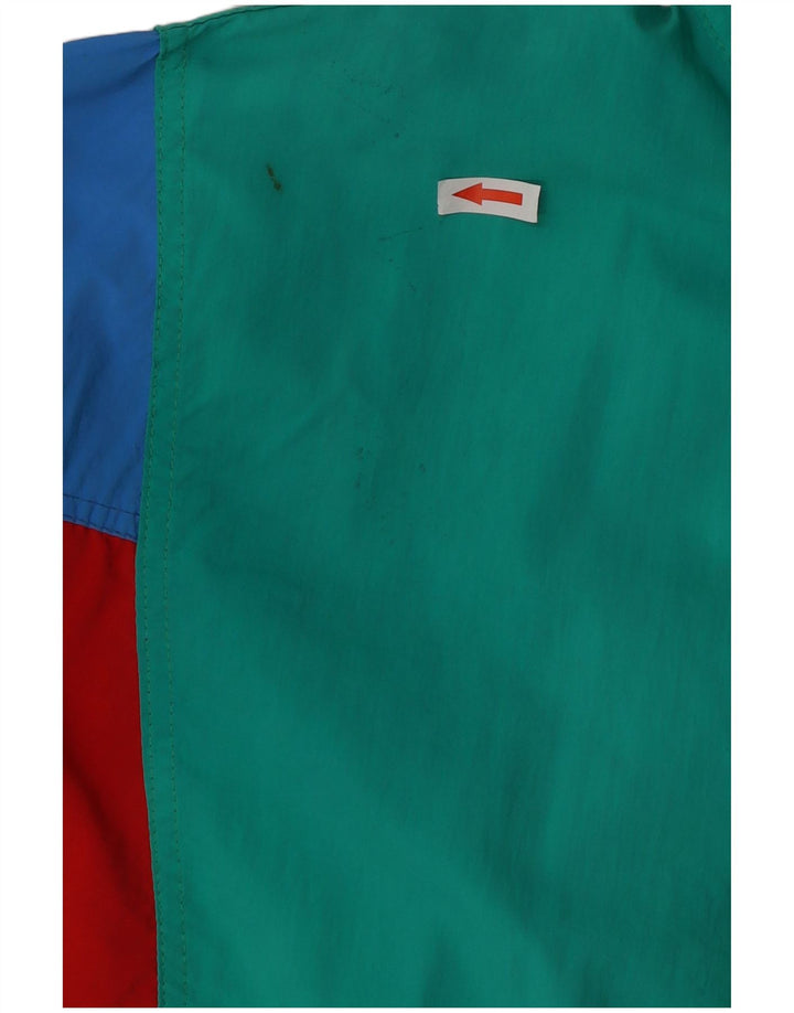 Jaqueta vintage masculina Anorak IT 44 XS Colourblock poliamida multicolorida