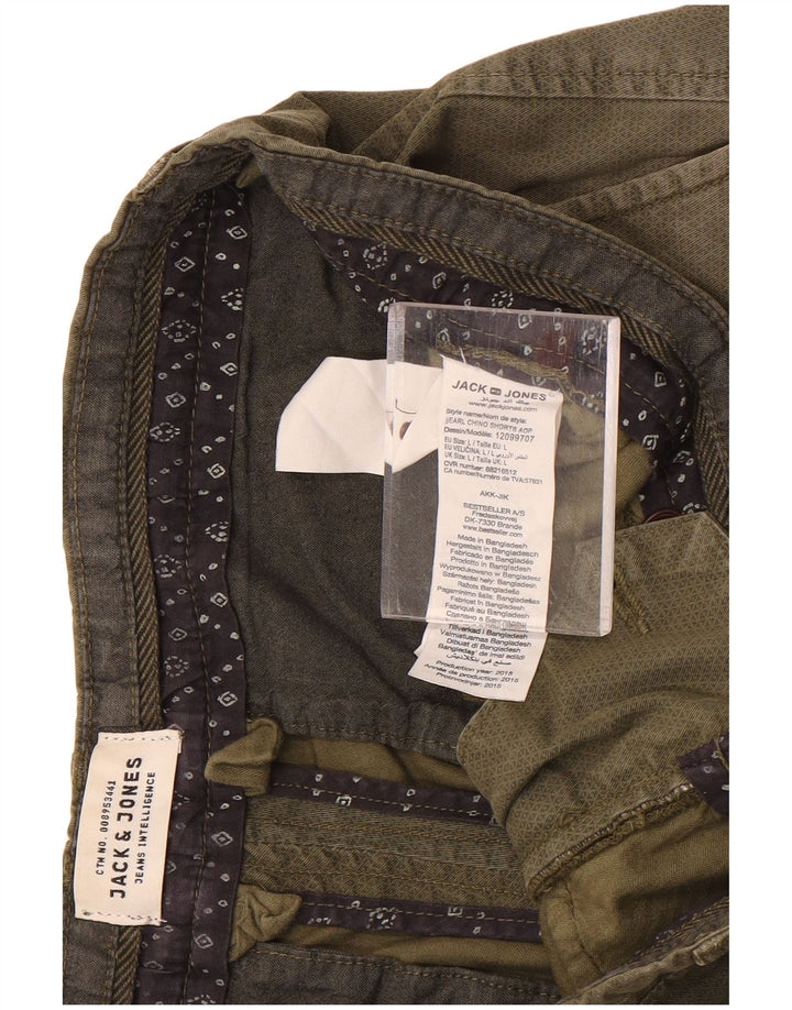 Shorts Chino Masculino Jack & Jones Grande W34 Algodão Cáqui