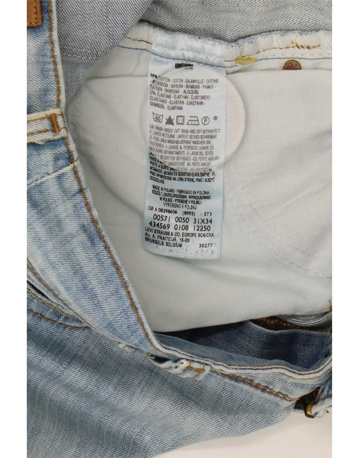 Calça jeans feminina Levi's 571 Slim W31 L34 azul algodão