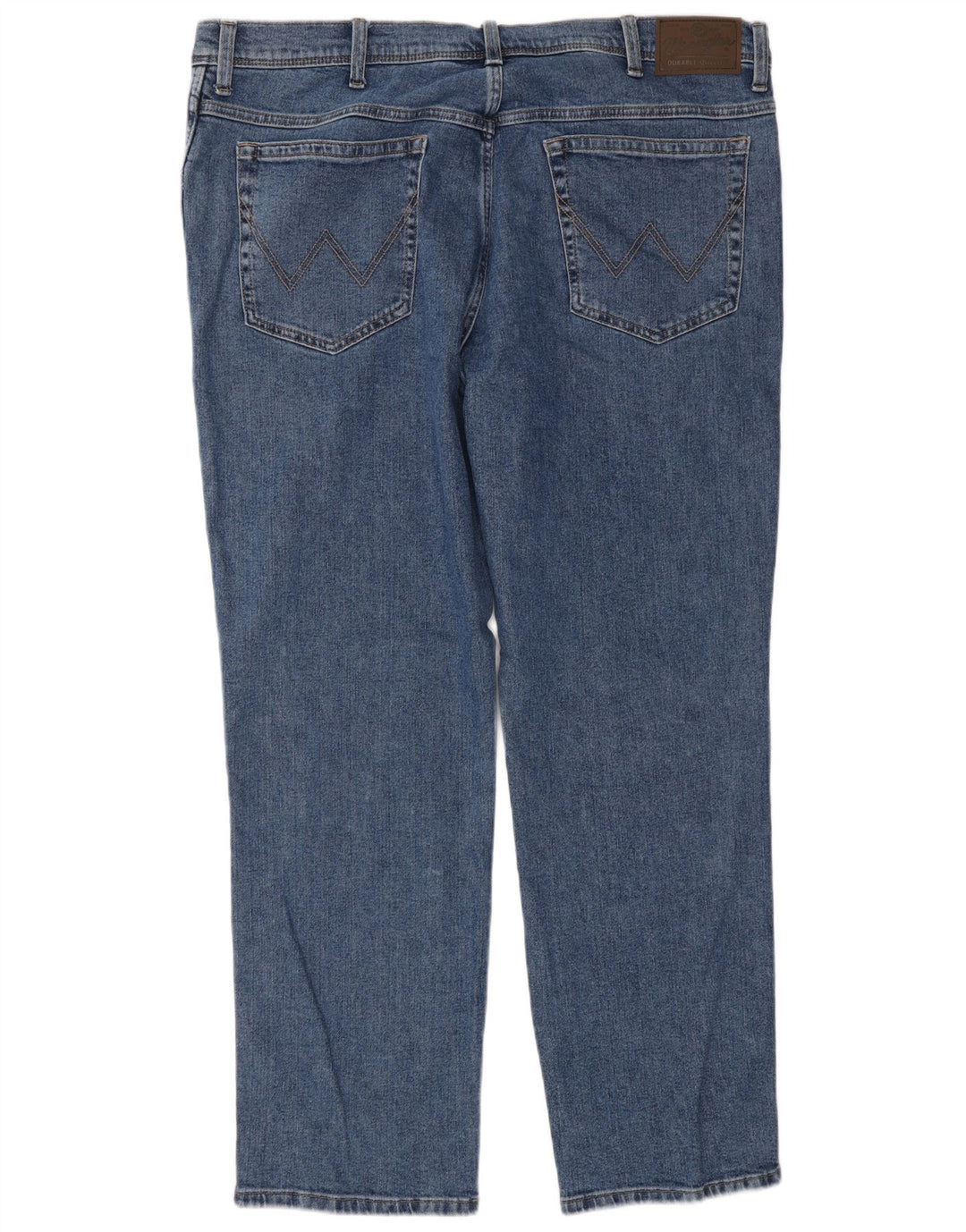 WRANGLER Mens Regular Fit Straight Jeans W42 L30 Blue Cotton