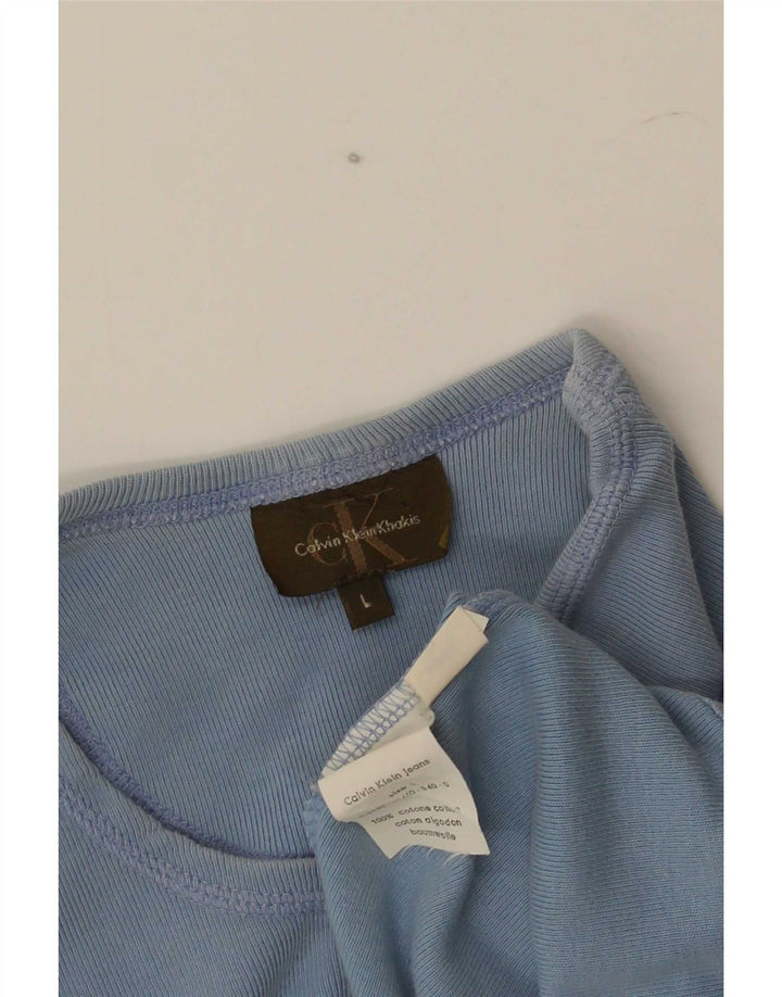 Camiseta masculina Calvin Klein grande algodão azul