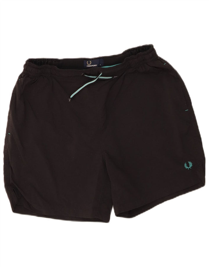 Shorts de natação masculino Fred Perry pequeno preto poliamida