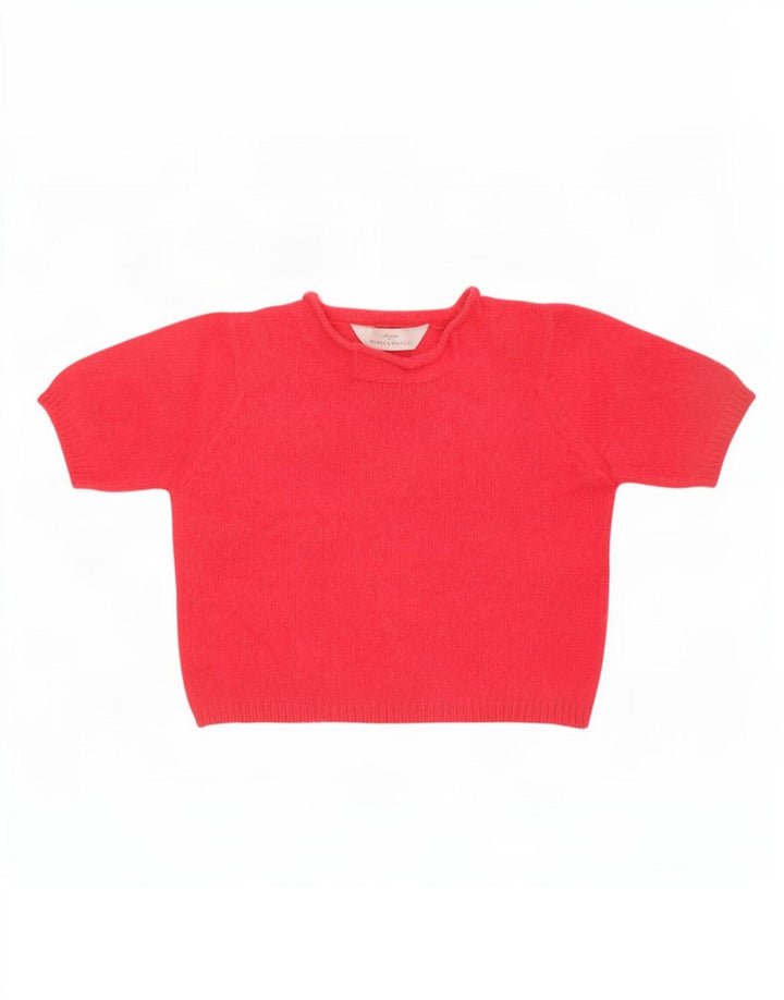 Suéter feminino Marks & Spencer com gola tartaruga e gola redonda Reino Unido 10 pequeno rosa